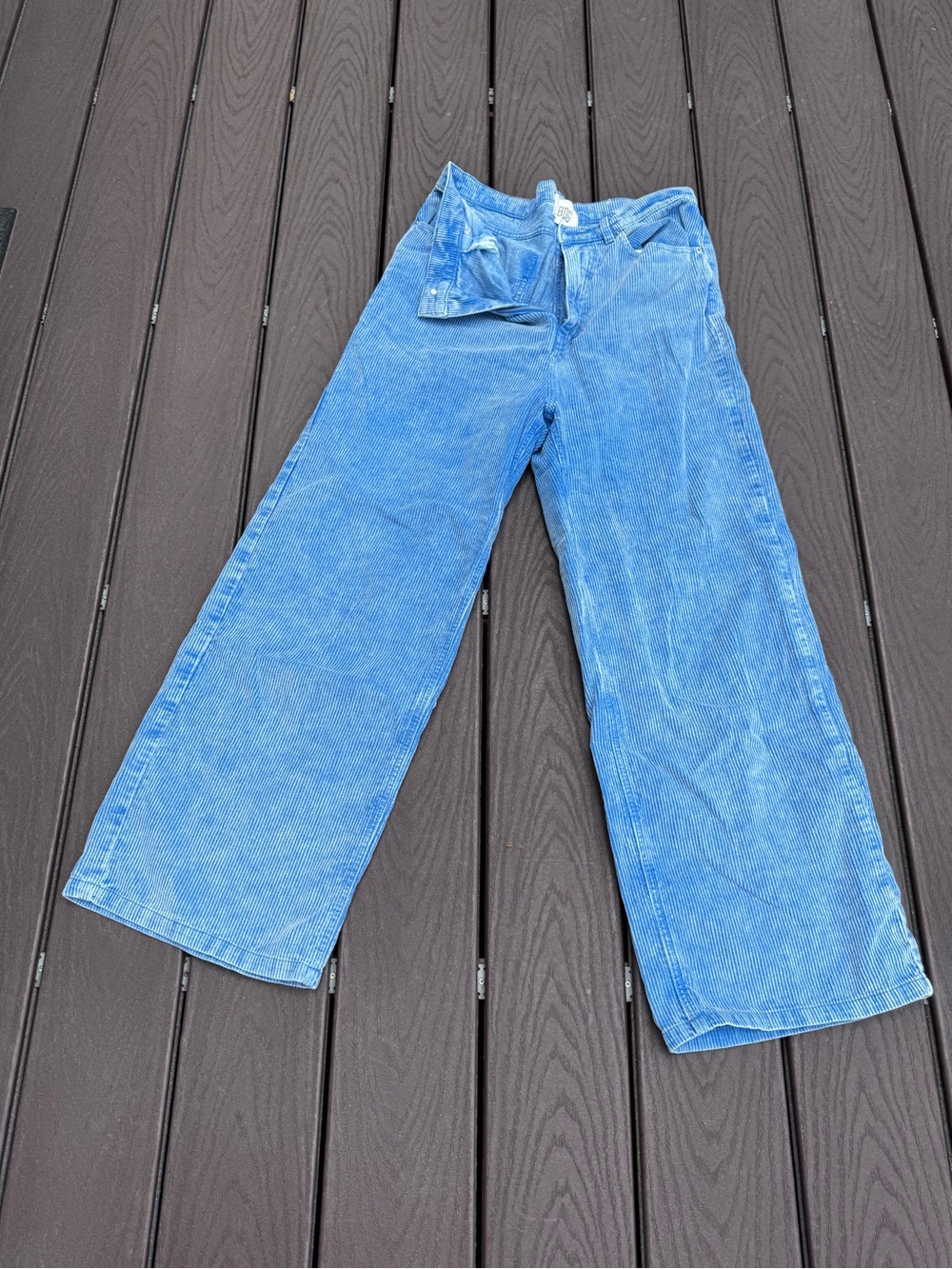 Straight Leg Corduroy Jeans in Light Blue
